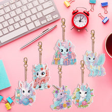 Load image into Gallery viewer, 6 PCS Diamond Art Keyring Colorful Pony Double Sided Diamond Painting Keychain