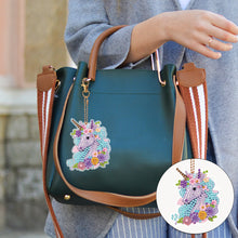 Load image into Gallery viewer, 6 PCS Diamond Art Keyring Colorful Pony Double Sided Diamond Painting Keychain