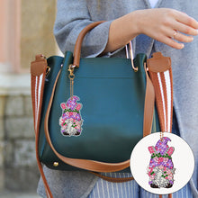 Load image into Gallery viewer, 12 PCS Double Sided Diamond Painting Art Keychain Pendant for Beginners (Gnome)