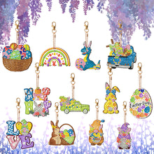 Load image into Gallery viewer, 12 PCS Double Sided Diamond Painting Keychain Pendant for Beginner (Easter Egg)