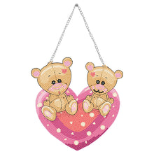 Load image into Gallery viewer, Acrylic Love Bear Single-Sided 5D DIY Diamond Painting Hanging Pendant 20x20cm