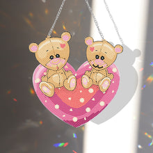 Load image into Gallery viewer, Acrylic Love Bear Single-Sided 5D DIY Diamond Painting Hanging Pendant 20x20cm