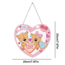 Load image into Gallery viewer, Acrylic Love Bear Single-Sided 5D DIY Diamond Painting Hanging Pendant 20x20cm