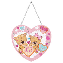 Load image into Gallery viewer, Acrylic Love Bear Single-Sided 5D DIY Diamond Painting Hanging Pendant 20x20cm