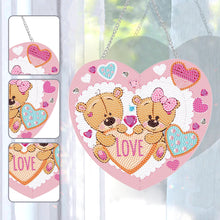 Load image into Gallery viewer, Acrylic Love Bear Single-Sided 5D DIY Diamond Painting Hanging Pendant 20x20cm