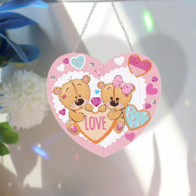 Load image into Gallery viewer, Acrylic Love Bear Single-Sided 5D DIY Diamond Painting Hanging Pendant 20x20cm