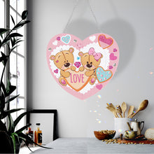 Load image into Gallery viewer, Acrylic Love Bear Single-Sided 5D DIY Diamond Painting Hanging Pendant 20x20cm