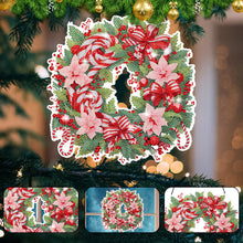 Load image into Gallery viewer, Christmas Special Shaped Diamond Painting Hanging Wreath (Candy and Flowers)