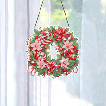 Load image into Gallery viewer, Christmas Special Shaped Diamond Painting Hanging Wreath (Candy and Flowers)