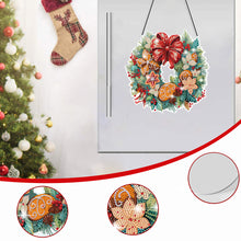 Load image into Gallery viewer, Christmas Special Shaped Diamond Painting Art Hanging Wreath (Biscuit Bow)