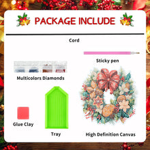Load image into Gallery viewer, Christmas Special Shaped Diamond Painting Art Hanging Wreath (Biscuit Bow)