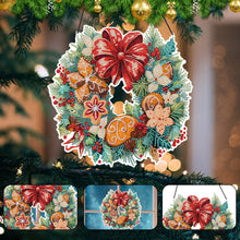 Load image into Gallery viewer, Christmas Special Shaped Diamond Painting Art Hanging Wreath (Biscuit Bow)