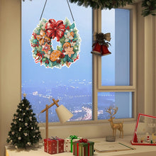 Load image into Gallery viewer, Christmas Special Shaped Diamond Painting Art Hanging Wreath (Biscuit Bow)