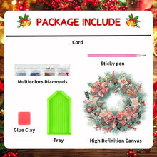 Load image into Gallery viewer, Christmas Special Shaped Diamond Painting Hanging Wreath (Flowers and Biscuits)