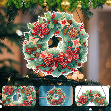 Load image into Gallery viewer, Christmas Special Shaped Diamond Painting Hanging Wreath (Flowers and Biscuits)