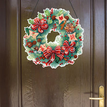 Load image into Gallery viewer, Christmas Special Shaped Diamond Painting Hanging Wreath (Flowers and Biscuits)