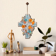 Load image into Gallery viewer, Wooden Cross 5D DIY Diamond Painting Hanging Pendant for Garden Window Decor(01)