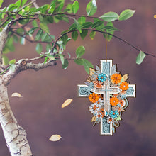 Load image into Gallery viewer, Wooden Cross 5D DIY Diamond Painting Hanging Pendant for Garden Window Decor(01)