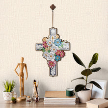Load image into Gallery viewer, Wooden Cross 5D DIY Diamond Painting Hanging Pendant for Garden Window Decor(03)