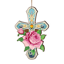 Load image into Gallery viewer, Wooden Cross 5D DIY Diamond Painting Hanging Pendant for Garden Window Decor(05)