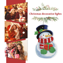 Load image into Gallery viewer, Special Shape Diamond Art Hanging Lamp Diamond Art Handmade Craft (Xmas Snowman)