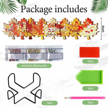 Load image into Gallery viewer, 8 PCS Acrylic Diamond Painting Art Coaster Kit with Holder (Maple Leaf Painting)