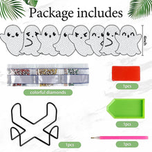 Load image into Gallery viewer, 8 PCS Acrylic Diamond Painting Art Coaster Kit with Holder for Beginner (Ghost)