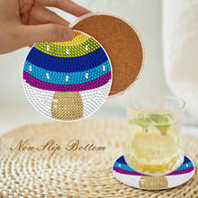 Load image into Gallery viewer, 8 PCS Acrylic Diamond Painting Art Coaster Kit with Holder (Mushroom)