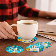 Load image into Gallery viewer, 8 PCS Acrylic Diamond Painting Art Coaster Kit with Holder (Marine Gnome)