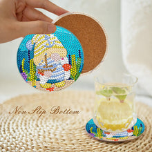 Load image into Gallery viewer, 8 PCS Acrylic Diamond Painting Art Coaster Kit with Holder (Marine Gnome)