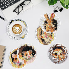 Load image into Gallery viewer, 8 PCS Acrylic Diamond Painting Art Coaster Kit with Holder(Critters in the Hole)