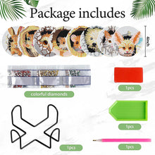 Load image into Gallery viewer, 8 PCS Acrylic Diamond Painting Art Coaster Kit with Holder(Critters in the Hole)
