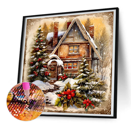Diamond Painting - Full Round - Snow cabin (30*30CM)