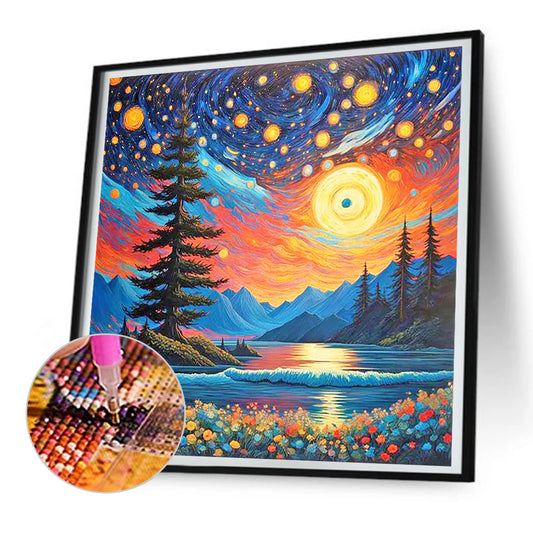 Diamond Painting - Full Round - Xiaguang Lakeside (30*30CM)