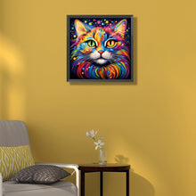 Load image into Gallery viewer, Diamond Painting - Full Round - colorful cat (50*50CM)