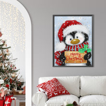 Load image into Gallery viewer, Diamond Painting - Full Round - Penguin holding Christmas sign (30*40CM)