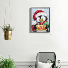 Load image into Gallery viewer, Diamond Painting - Full Round - Penguin holding Christmas sign (30*40CM)