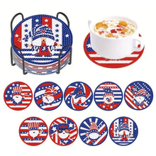 Load image into Gallery viewer, 9 PCS Acrylic Diamond Painting Coasters Kits with Holder for Adults Kids (Gnome)