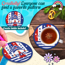 Load image into Gallery viewer, 9 PCS Acrylic Diamond Painting Coasters Kits with Holder for Adults Kids (Gnome)
