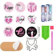 Load image into Gallery viewer, 9 PCS Acrylic Diamond Painting Coasters Kits with Holder for Adults Kids (Love)