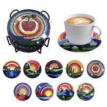 Load image into Gallery viewer, 9 PCS Acrylic Diamond Painting Coasters Kits with Holder for Adults (Sun Stars)