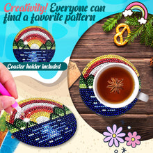 Load image into Gallery viewer, 9 PCS Acrylic Diamond Painting Coasters Kits with Holder for Adults (Sun Stars)