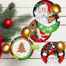 Load image into Gallery viewer, 8 PCS Wooden Diamond Painting Coasters Kits with Holder for Adults Kids (Santa)