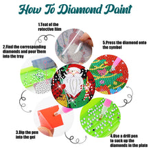 Load image into Gallery viewer, 8 PCS Wooden Diamond Painting Coasters Kits with Holder for Adults Kids (Santa)
