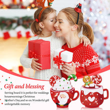 Load image into Gallery viewer, 8 PCS Wooden Diamond Painting Art Coasters Kits with Holder (Christmas Cup)