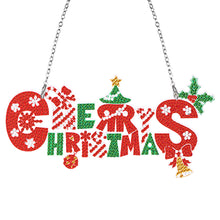 Load image into Gallery viewer, Acrylic Merry Christmas Single-Sided Diamond Painting Hanging Pendant 20x10cm