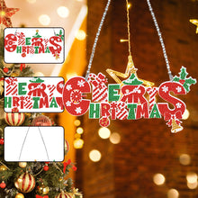 Load image into Gallery viewer, Acrylic Merry Christmas Single-Sided Diamond Painting Hanging Pendant 20x10cm