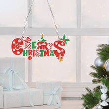 Load image into Gallery viewer, Acrylic Merry Christmas Single-Sided Diamond Painting Hanging Pendant 20x10cm