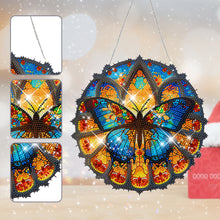 Load image into Gallery viewer, Acrylic Gorgeous Butterfly Single-Sided Diamond Painting Hanging Pendant (#1)