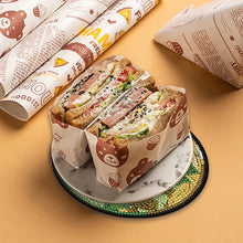 Load image into Gallery viewer, 4PCS Wooden Diamond Painted Placemat Round Placemat with Holder(Rose Bouquet #8)